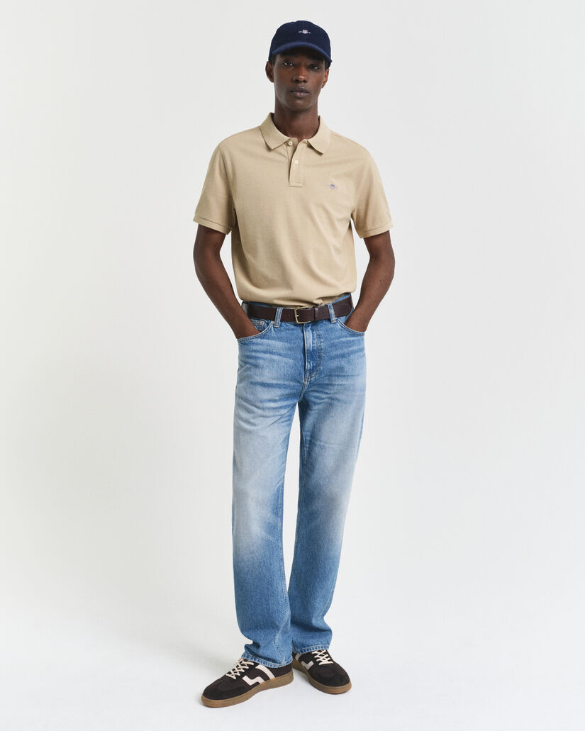 Polo coupe regular en coton piqué Shield