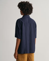 Relaxed Fit hemd met korte mouwen van linnen en lyocell