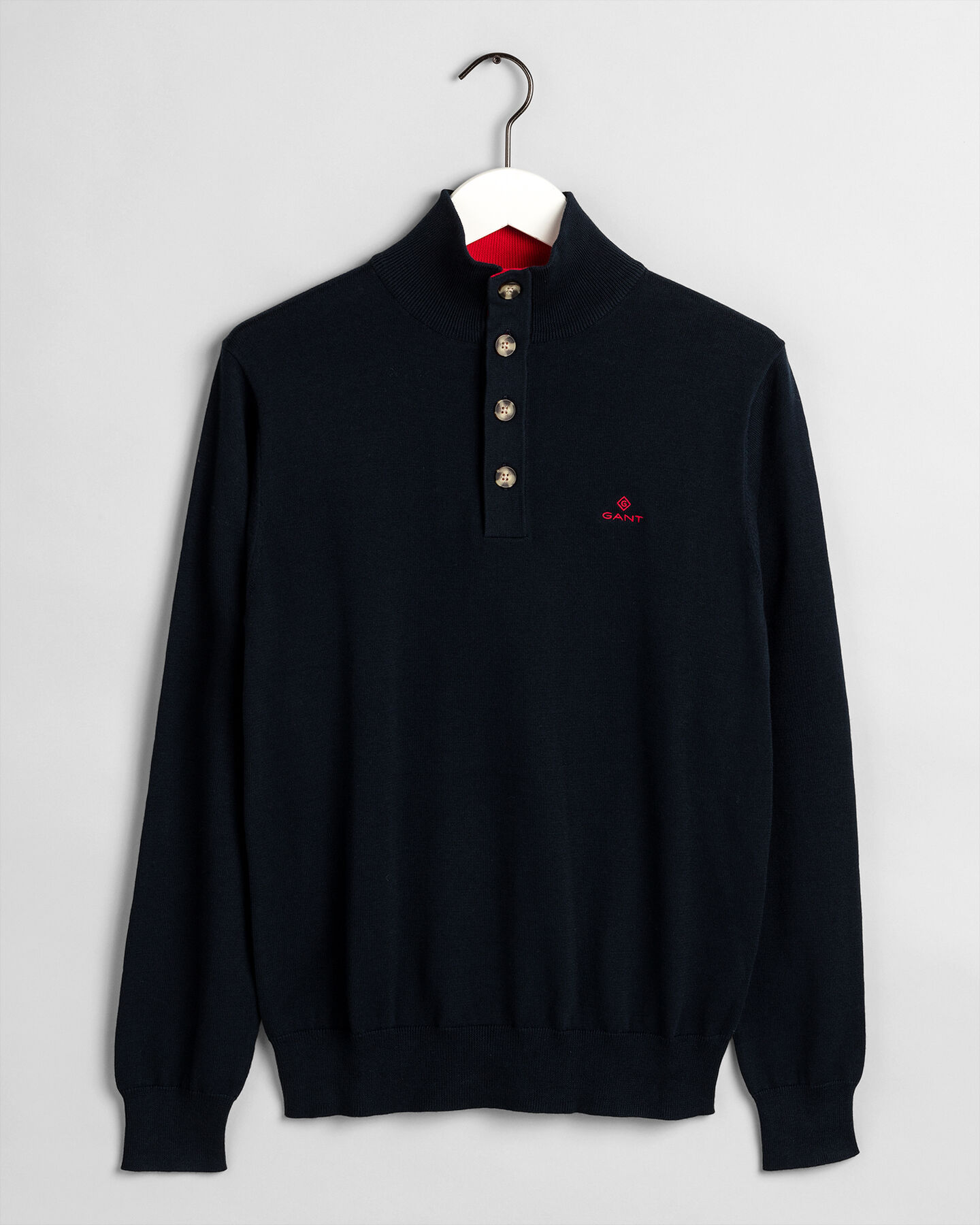 Sporty trui met halve col