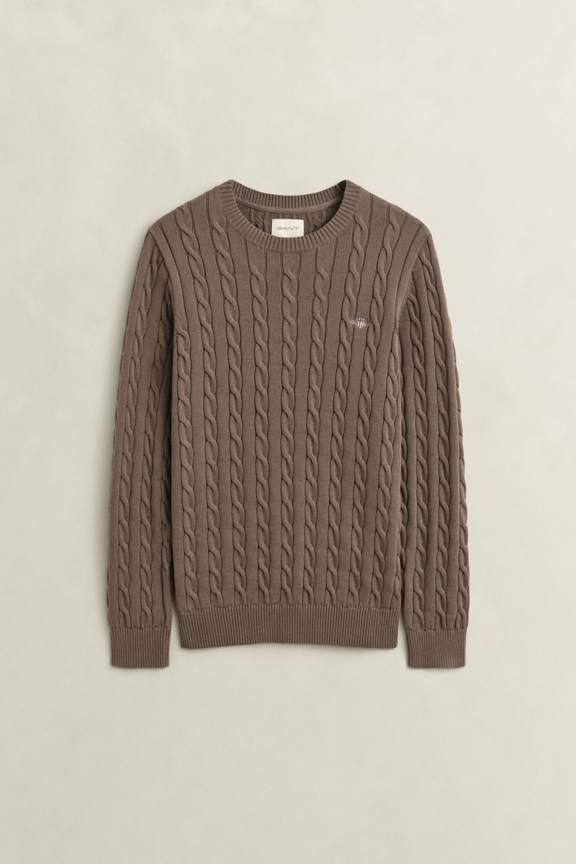 Pull col rond en maille de coton torsadée
