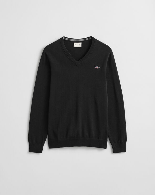 Pull col V en coton classique