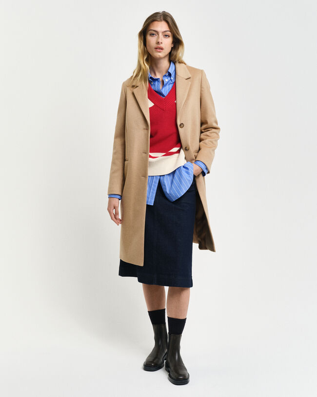 Manteau tailored fit classique en laine