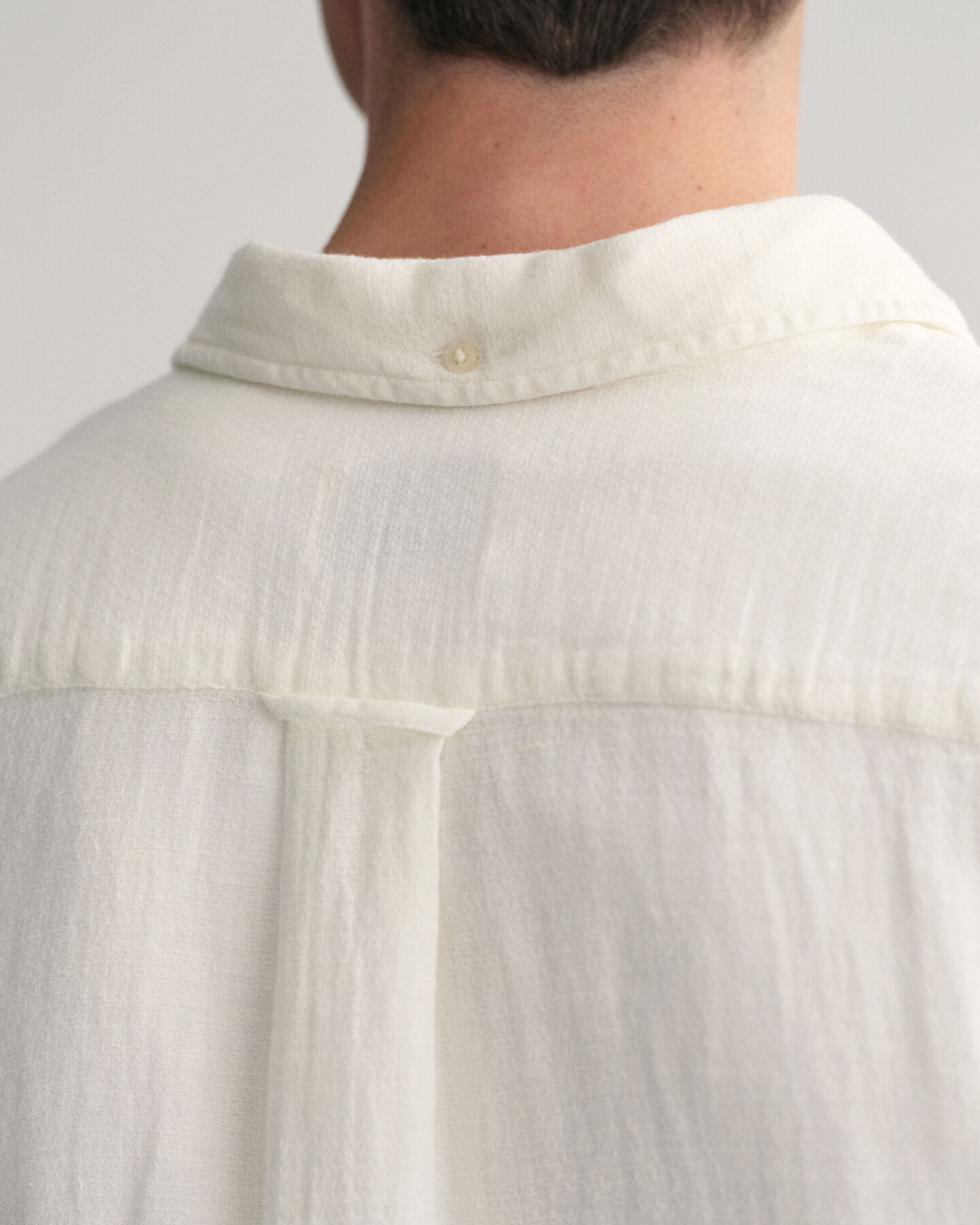 Regular Fit Textured hemd met korte mouwen van katoen en linnen