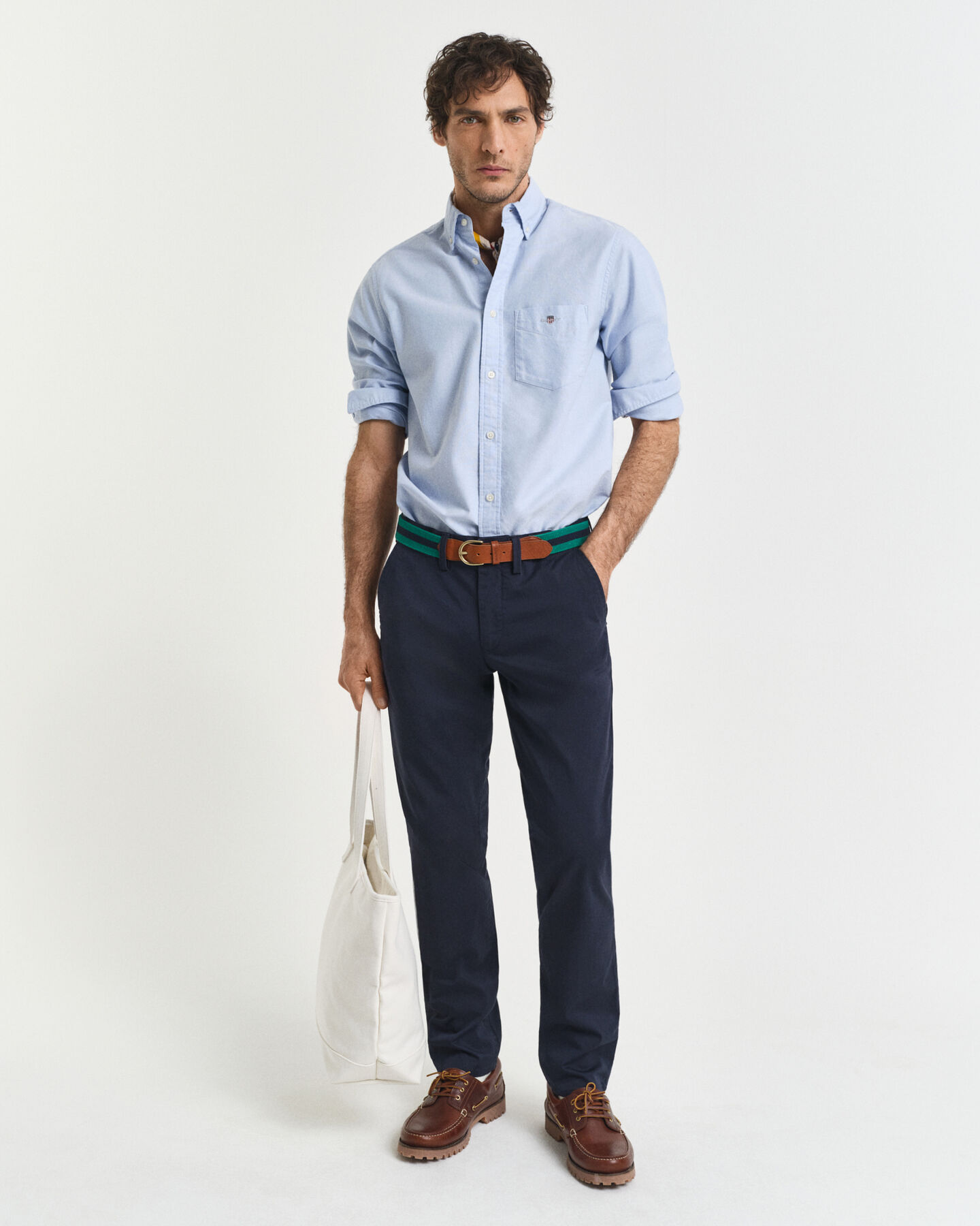 Slim Fit chino van keperstof