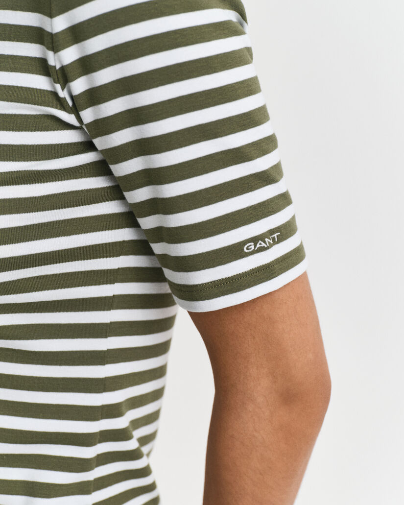 T-shirt côtelé à rayures