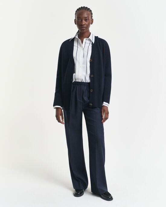 Broek met elastische taille van wolmix