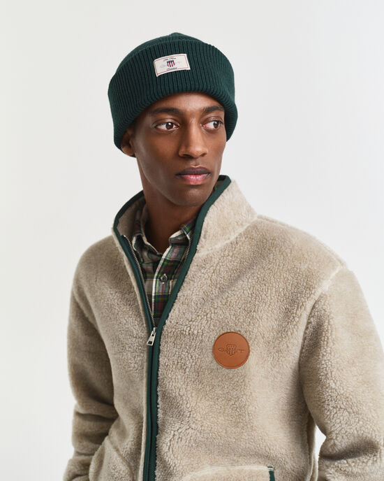 Bonnet côtelé en coton mélangé