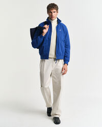 Katoenen Textured sweater met korte rits