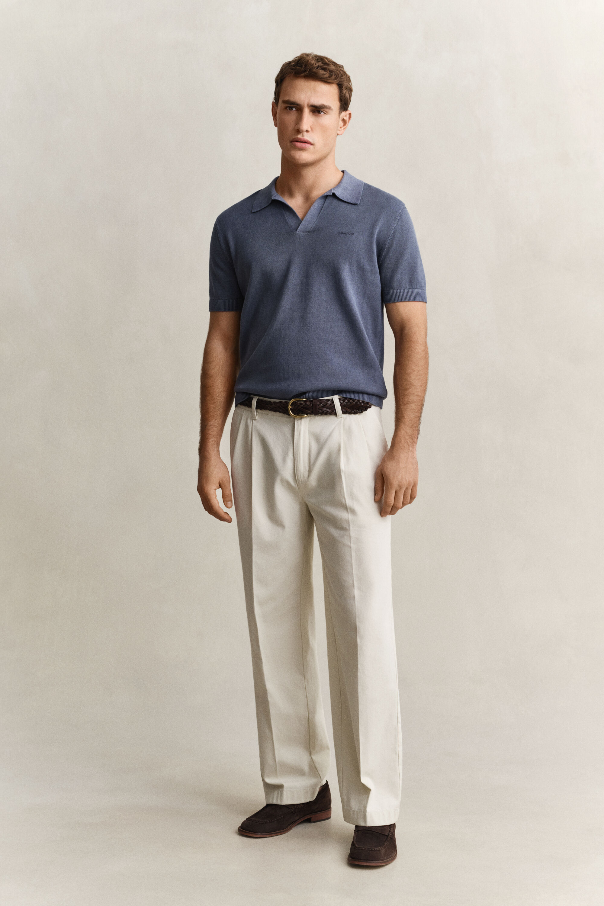 Pull façon polo effet délavé