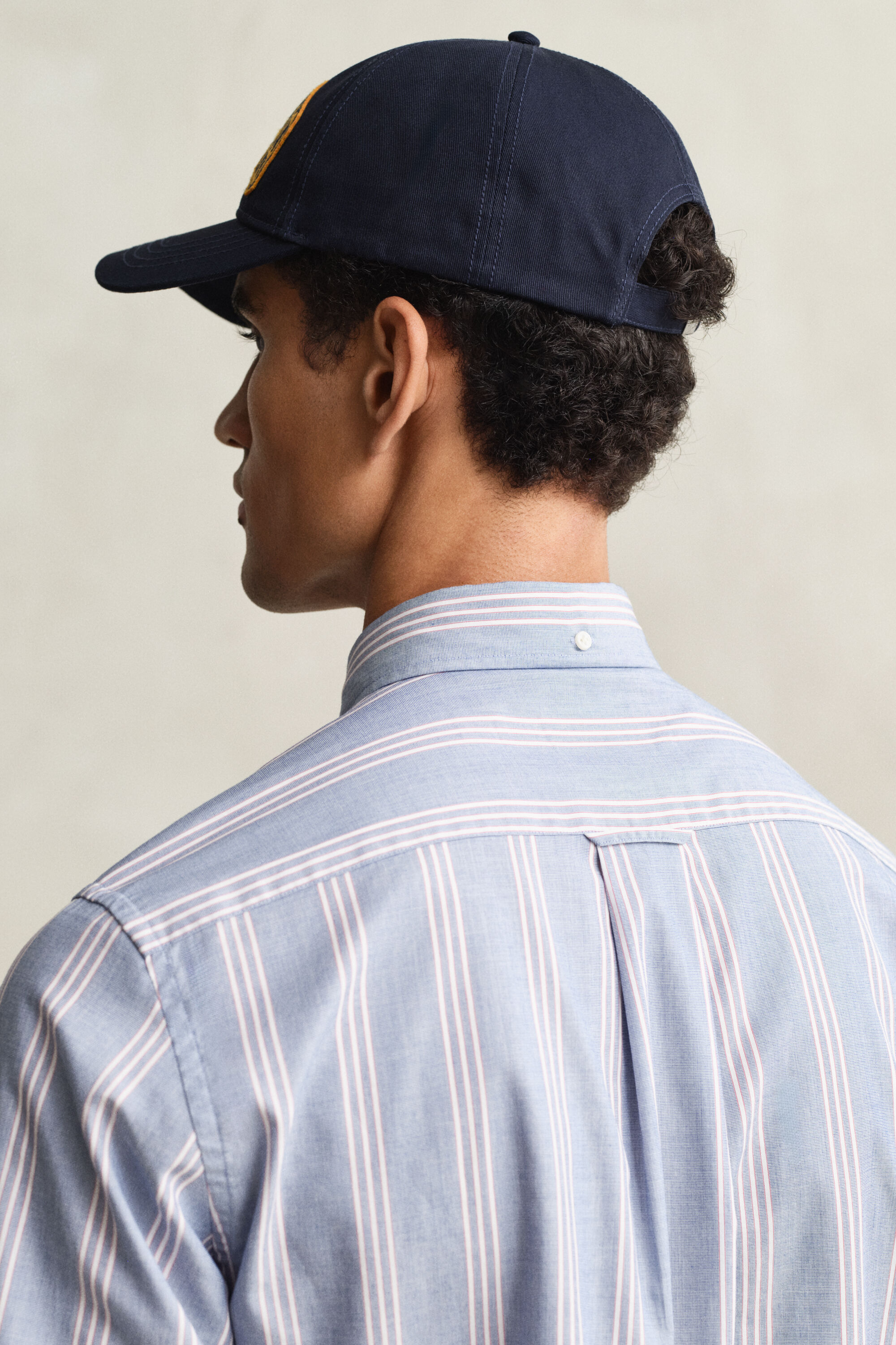Chemise coupe regular en popeline à rayures en fil-à-fil
