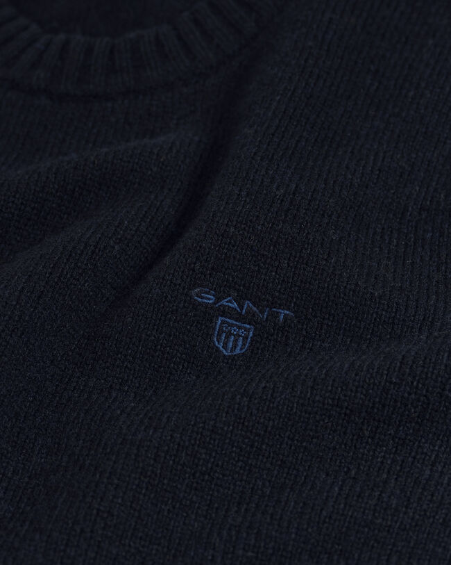 Trui met ronde hals van geborstelde wol