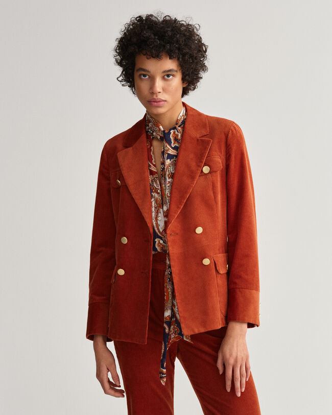 Veste blazer slim en velours côtelé