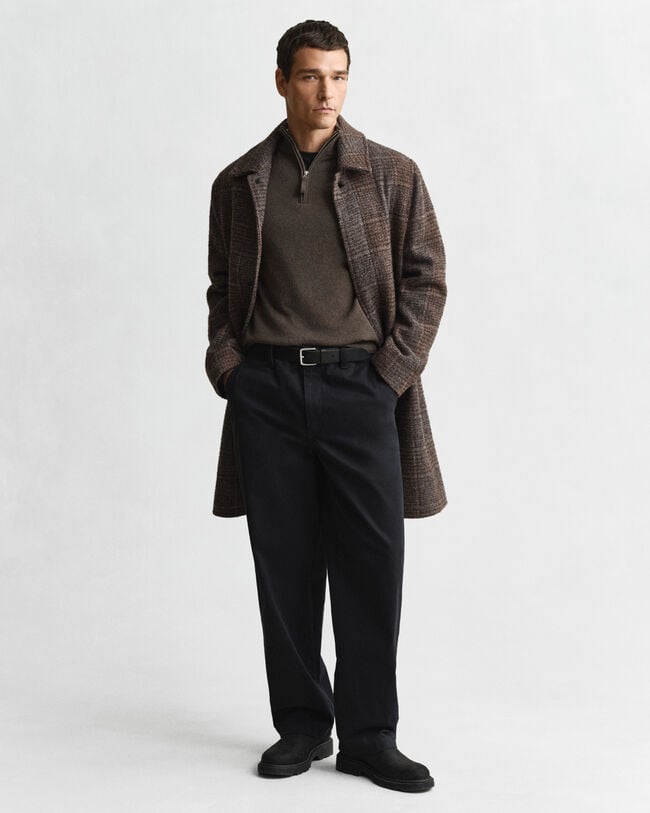 Pull à demi-zip en laine d'agneau ultra-fine