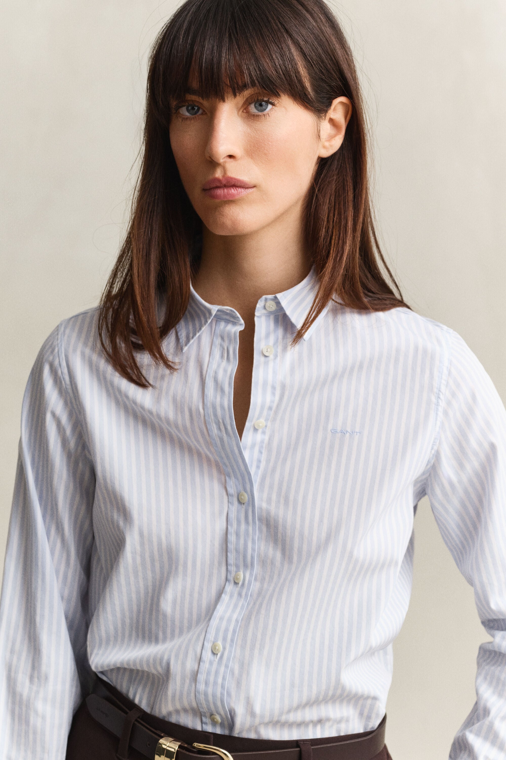 Classic Regular gestreept poplin hemd