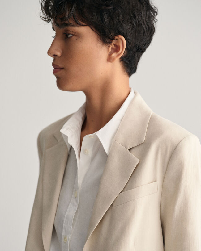 Veste blazer en lin stretch regular fit