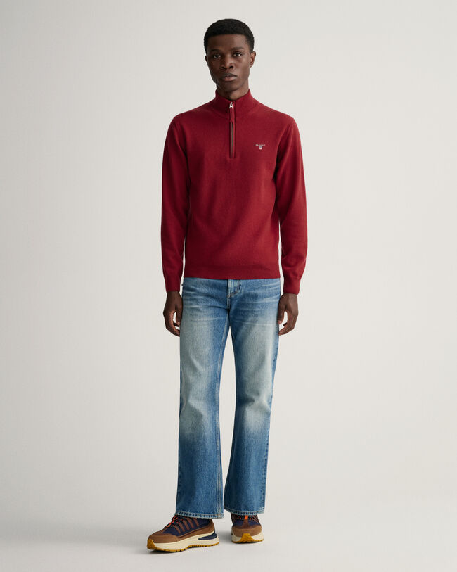 Trui met korte rits van buitengewoon zachte lamswol