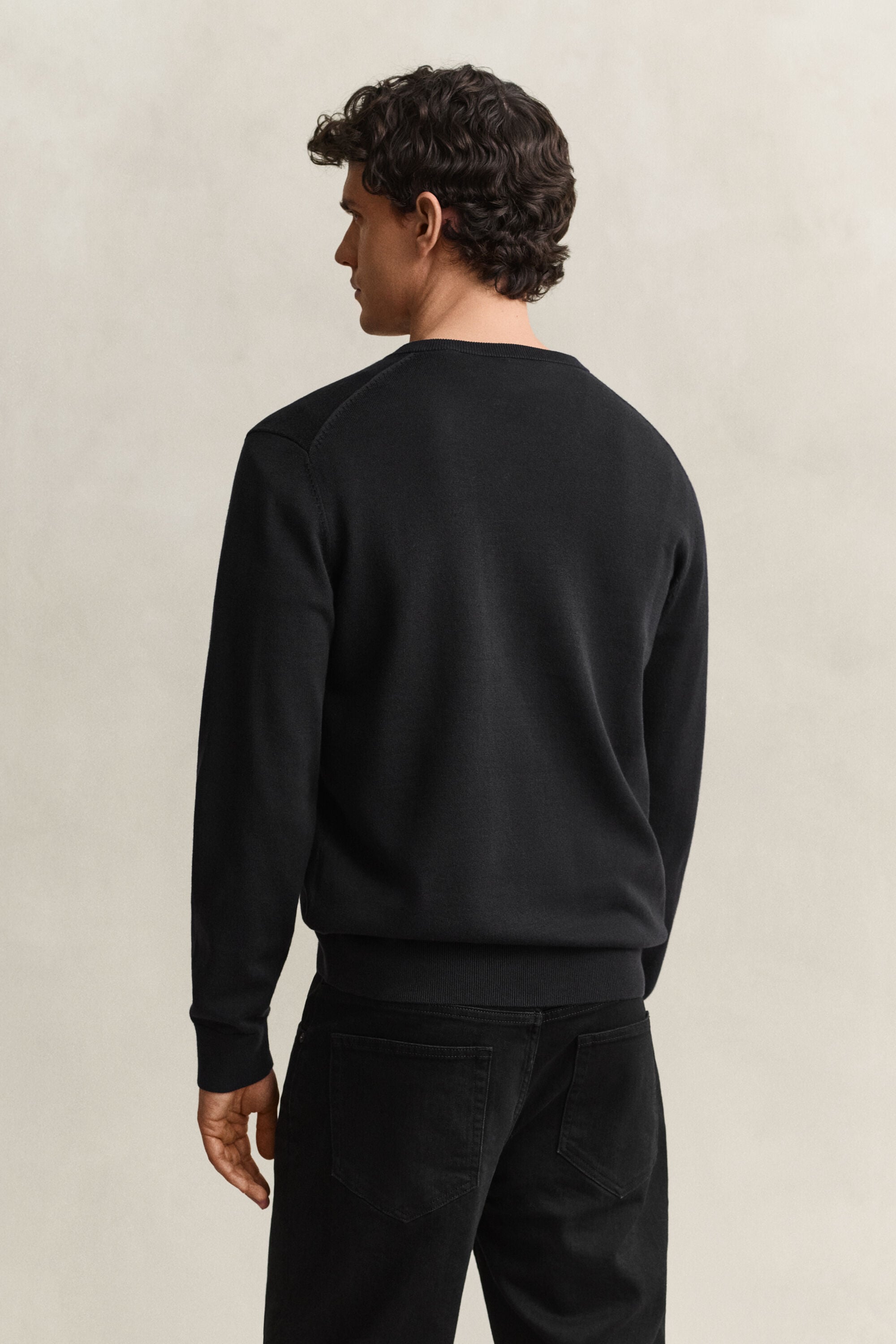 Katoenen sweater met V-hals
