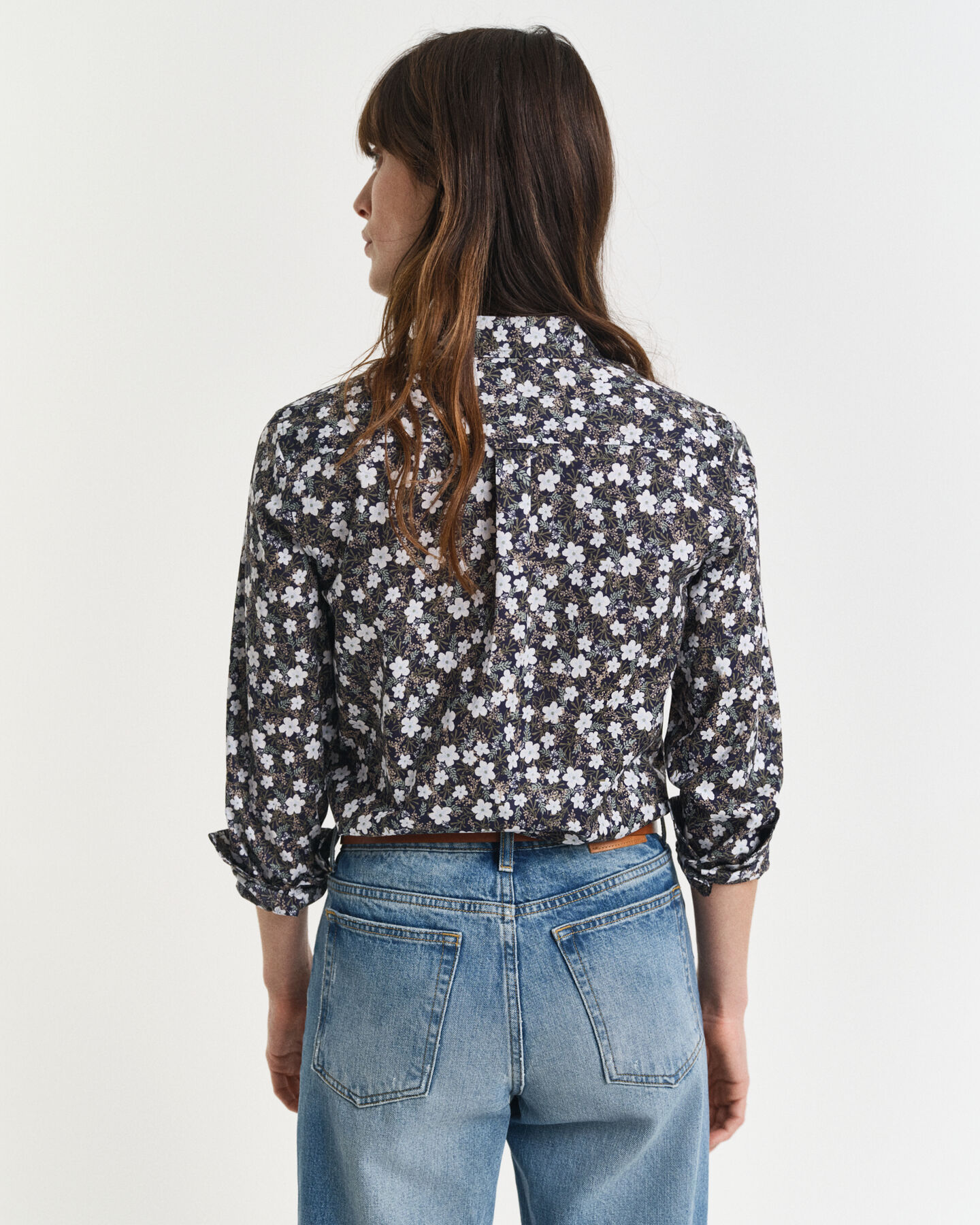 Regular Fit hemd met bloemenprint van katoenvoile