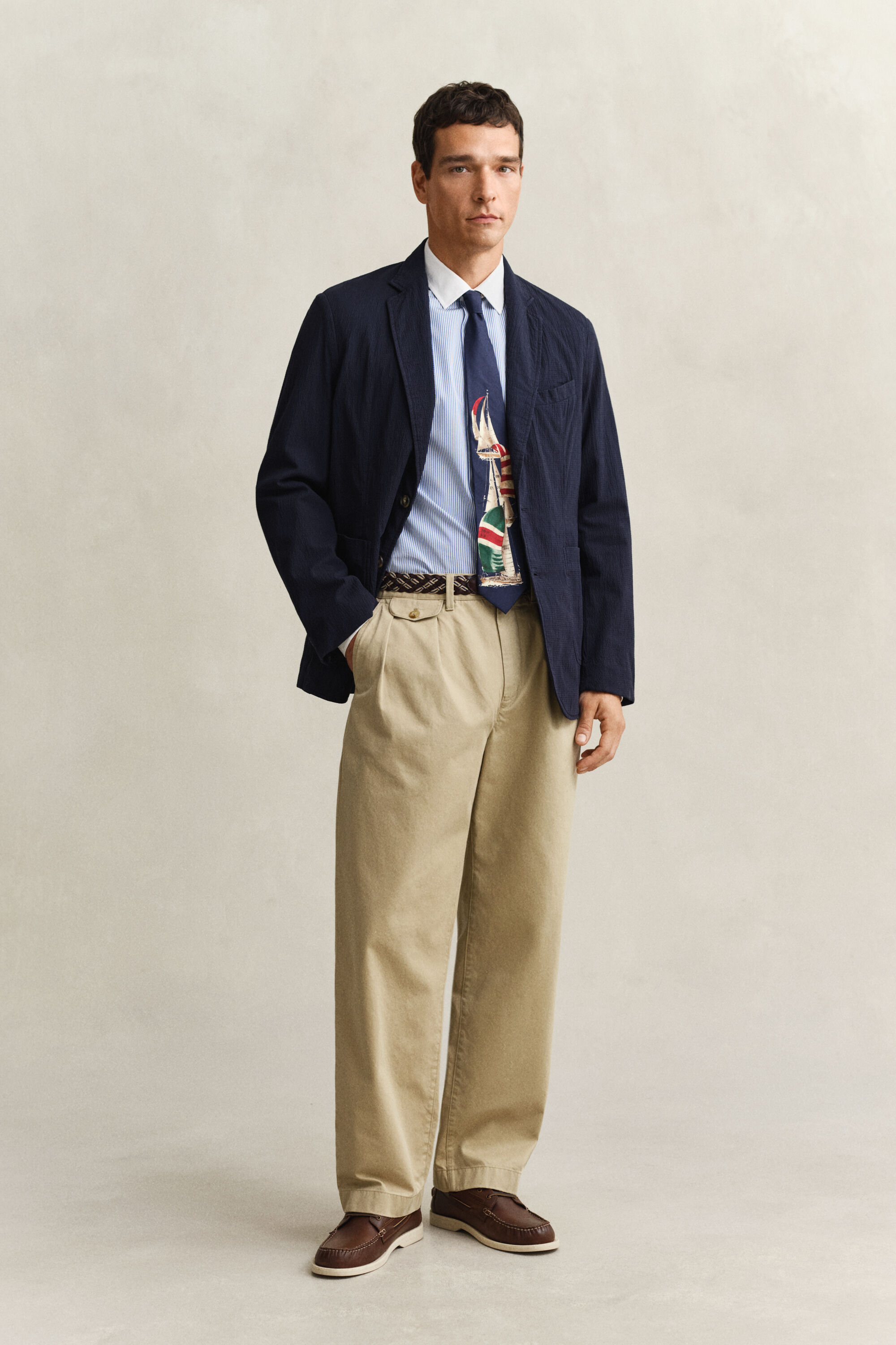 Veste blazer en seersucker