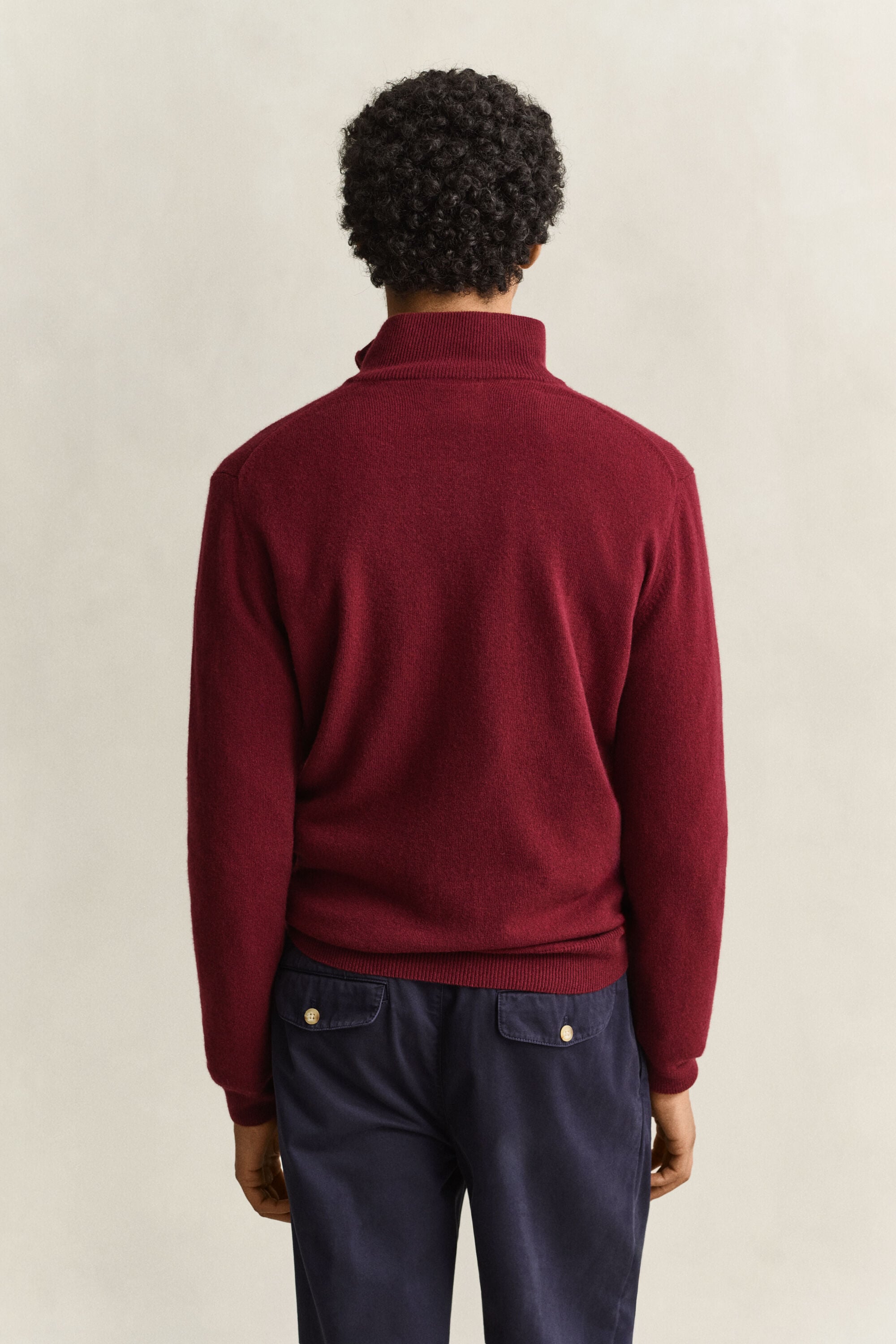 Pull à demi-zip en laine d’agneau