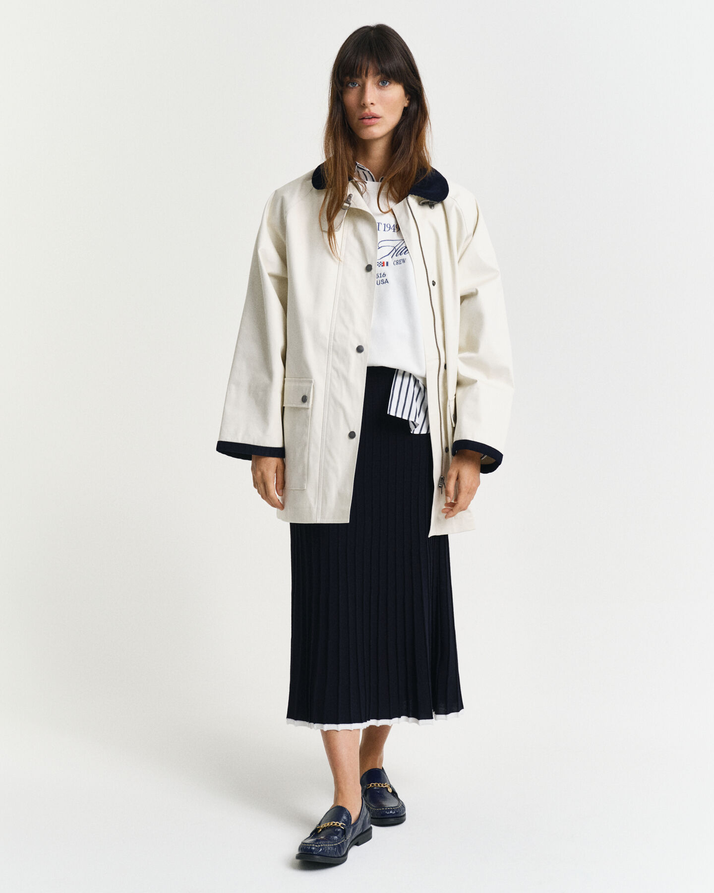 Sailing jack met contrasterende kraag