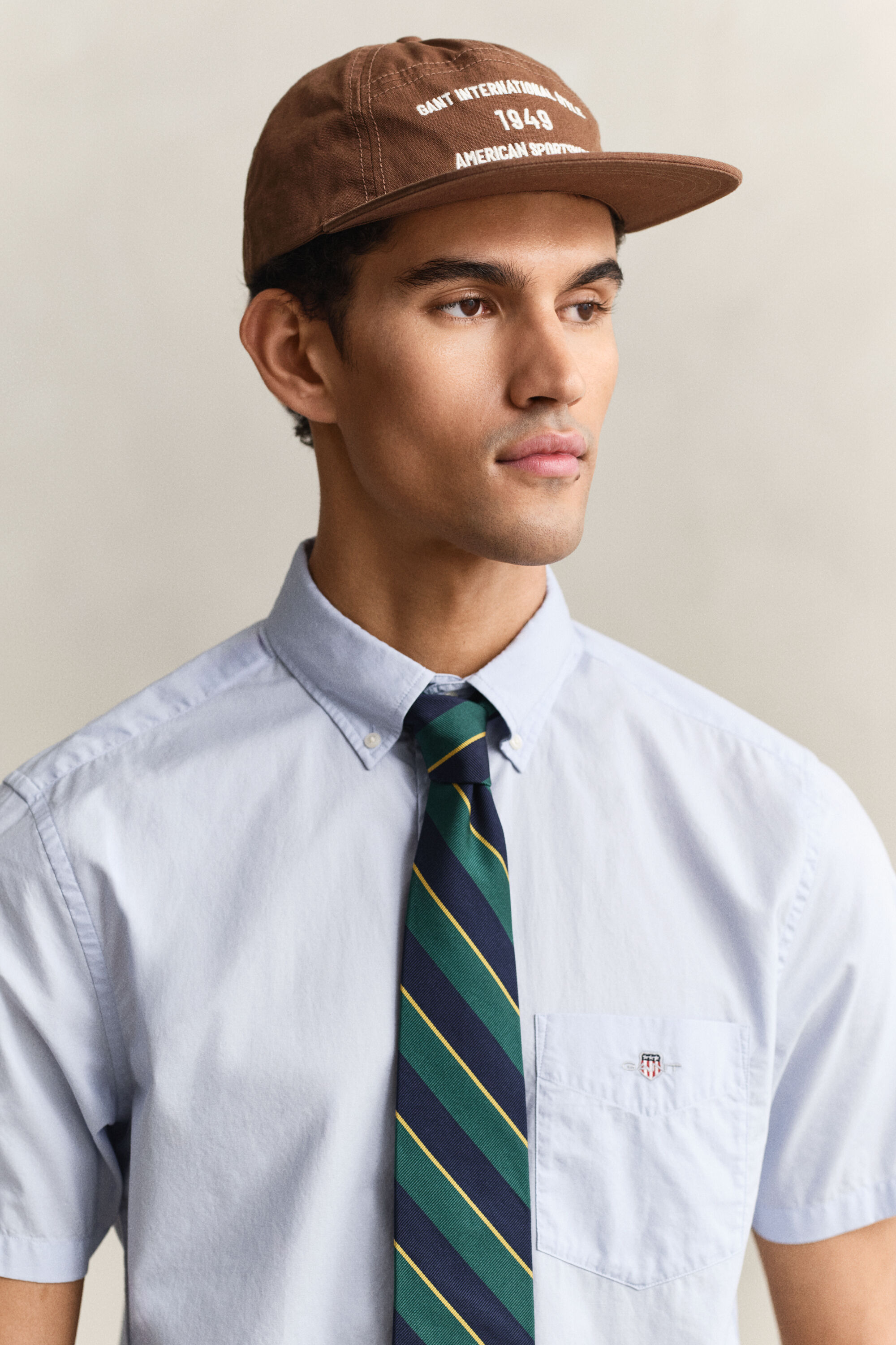 Chemise à manches courtes en popeline classique