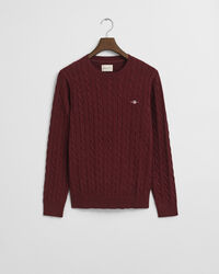 Pull col rond en maille de coton torsadée