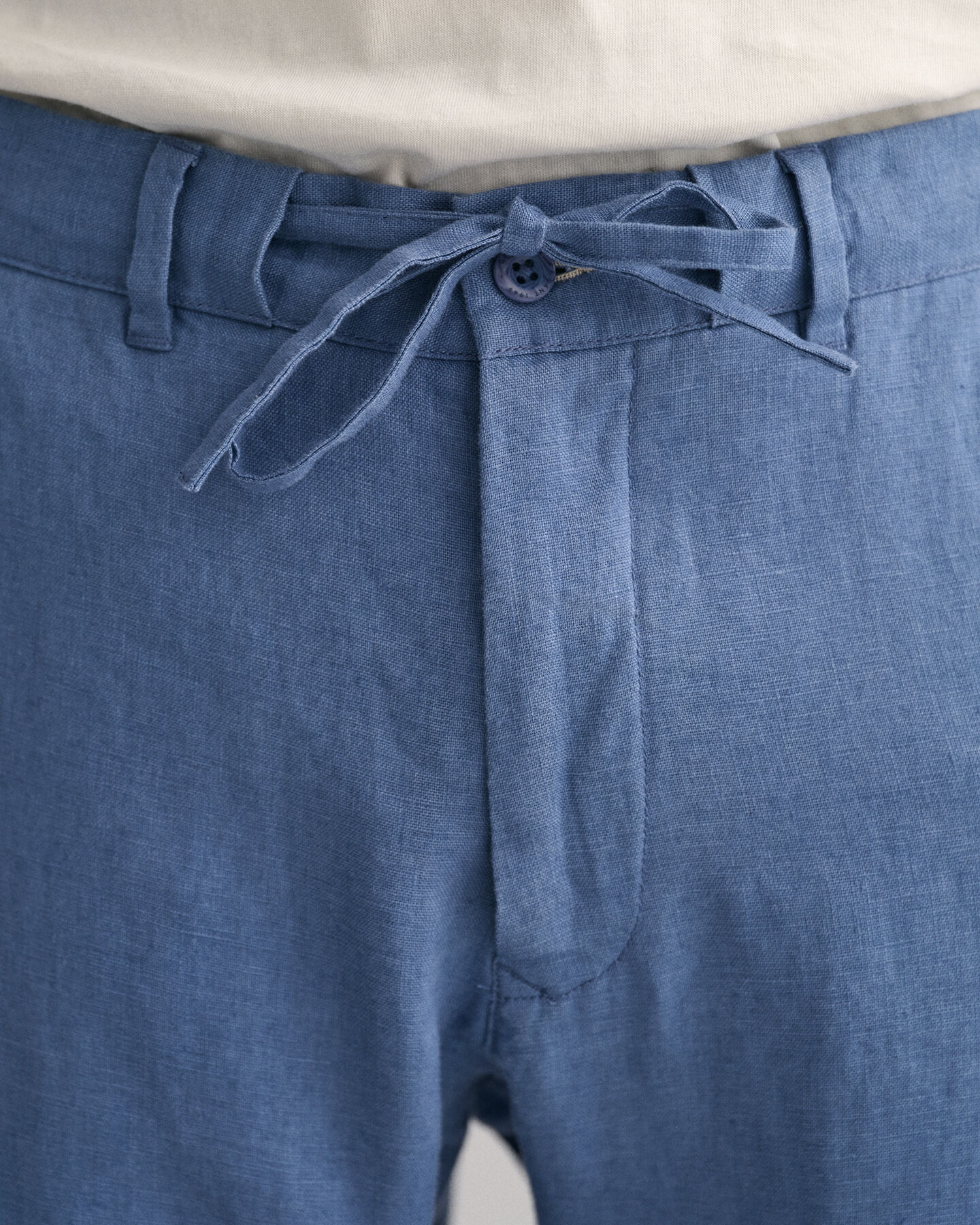 Pantalon relaxed fit en lin avec cordon de serrage