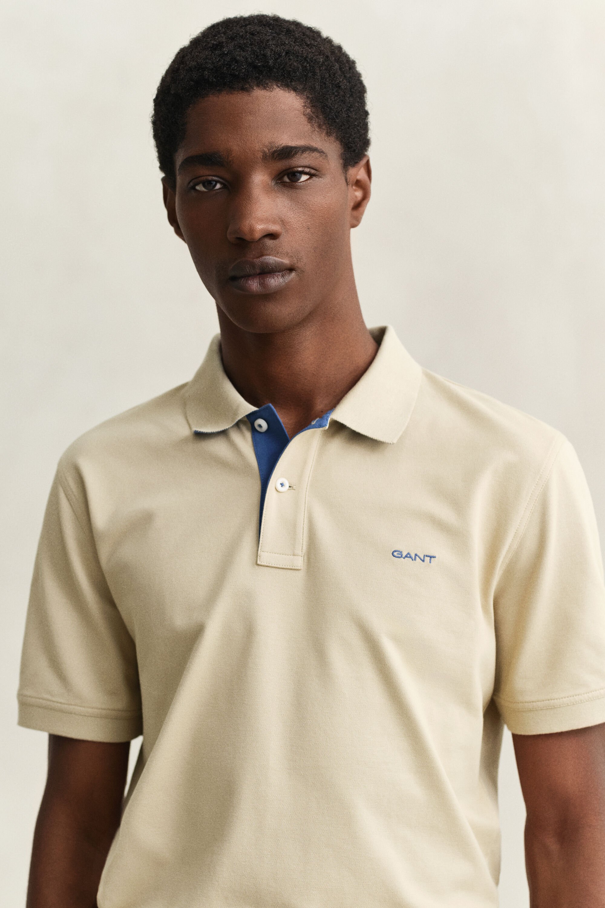 Piqué poloshirt met contrasterend detail