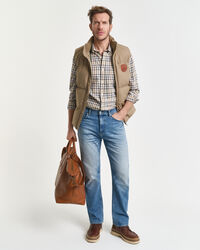 Chemise coupe décontractée en sergé à carreaux