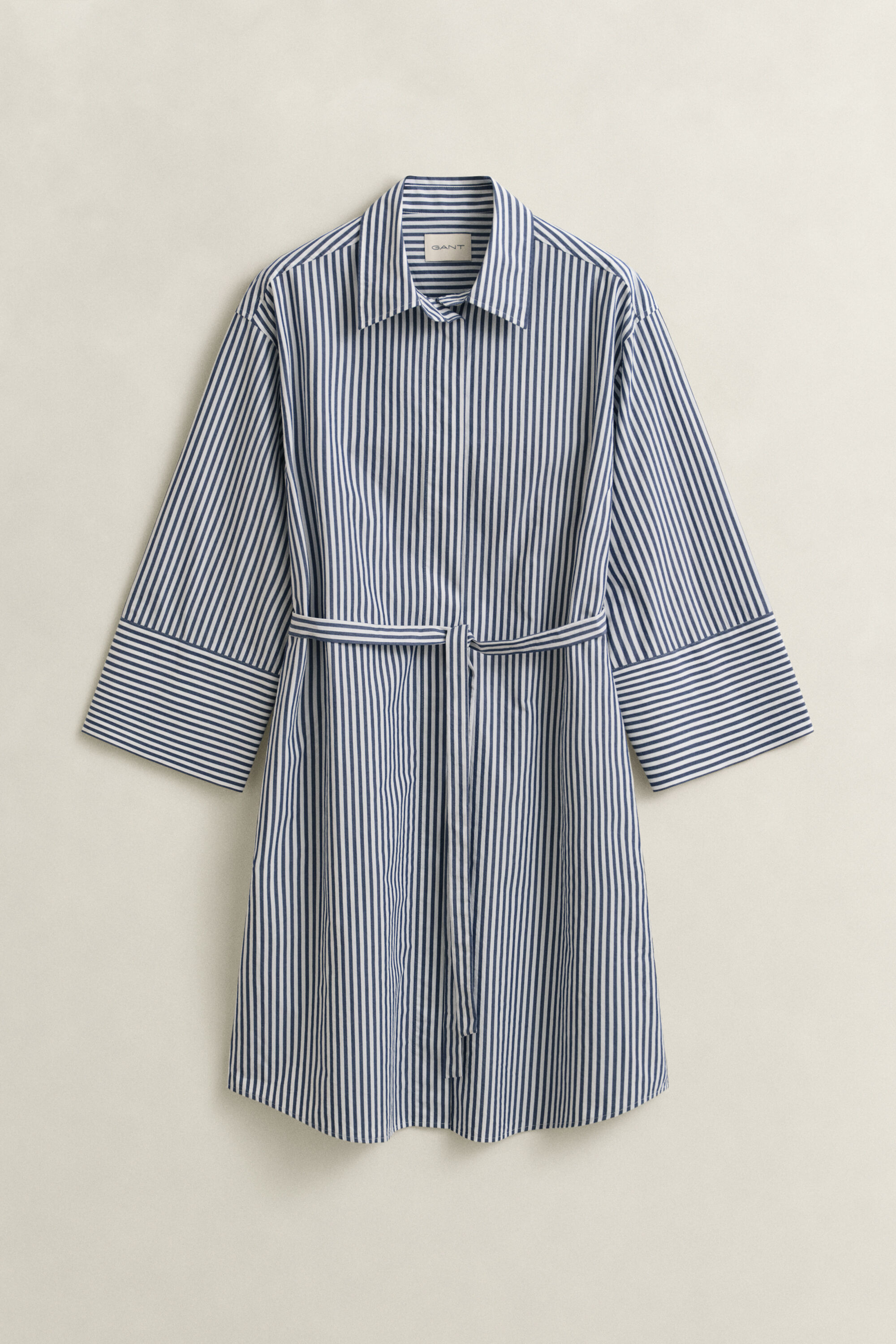 Robe-chemise en popeline à rayures