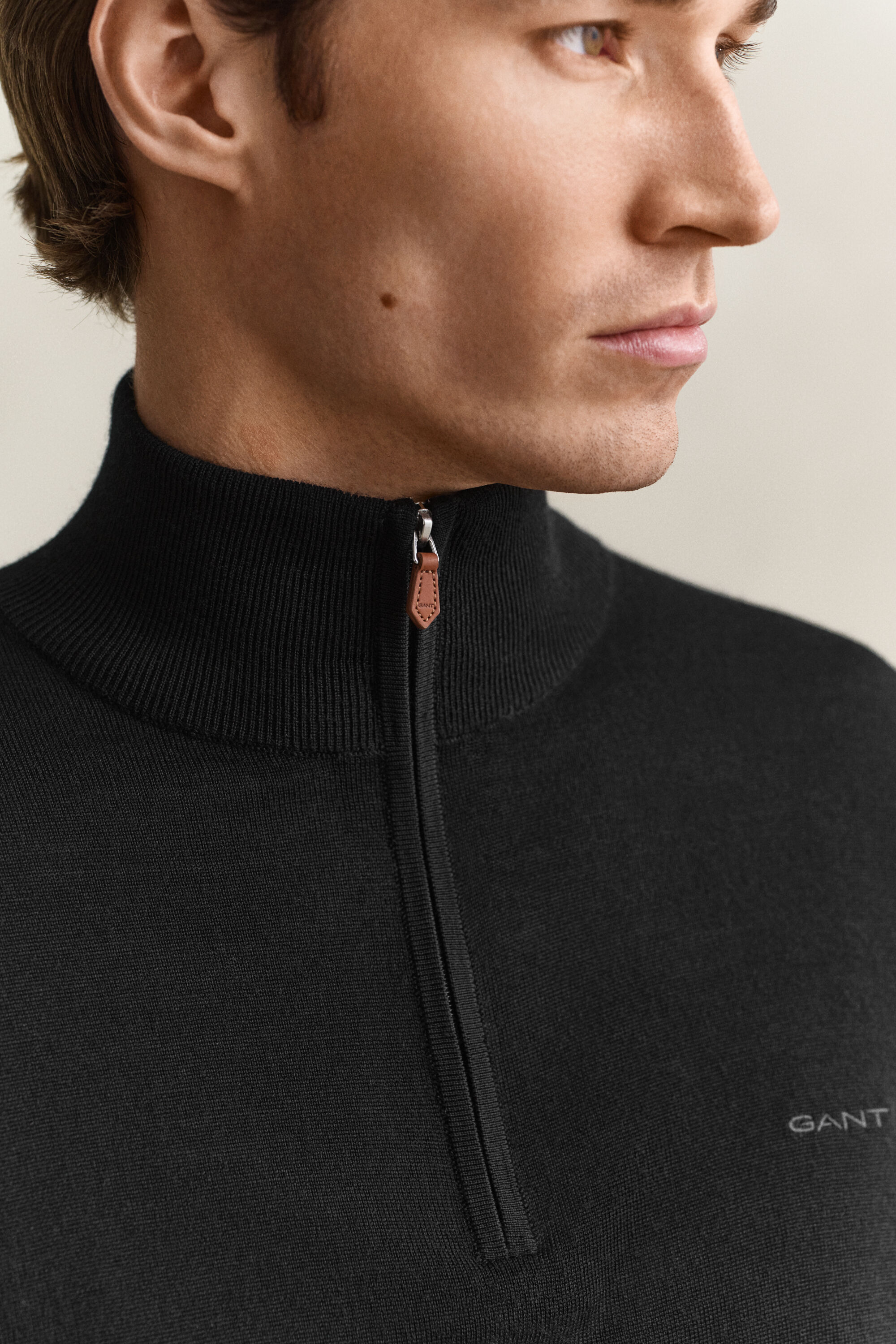 Pull à demi-zip en laine mérinos