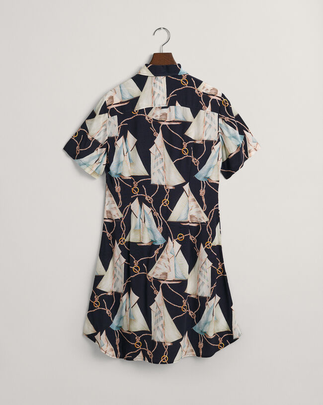 Slim Fit Sailing Print overhemdjurk