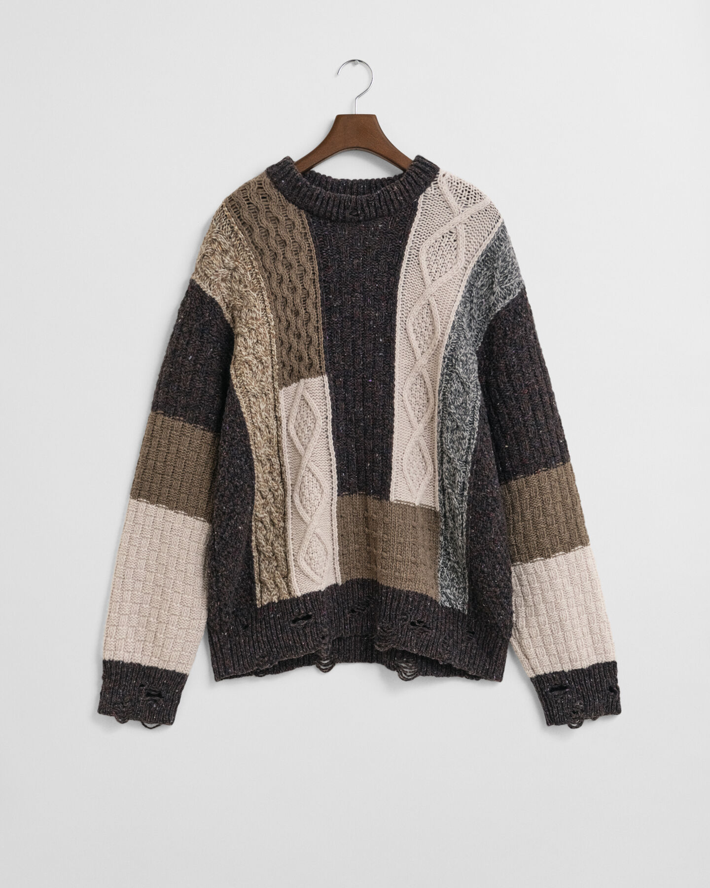 Sweater met ronde hals en patchwork
