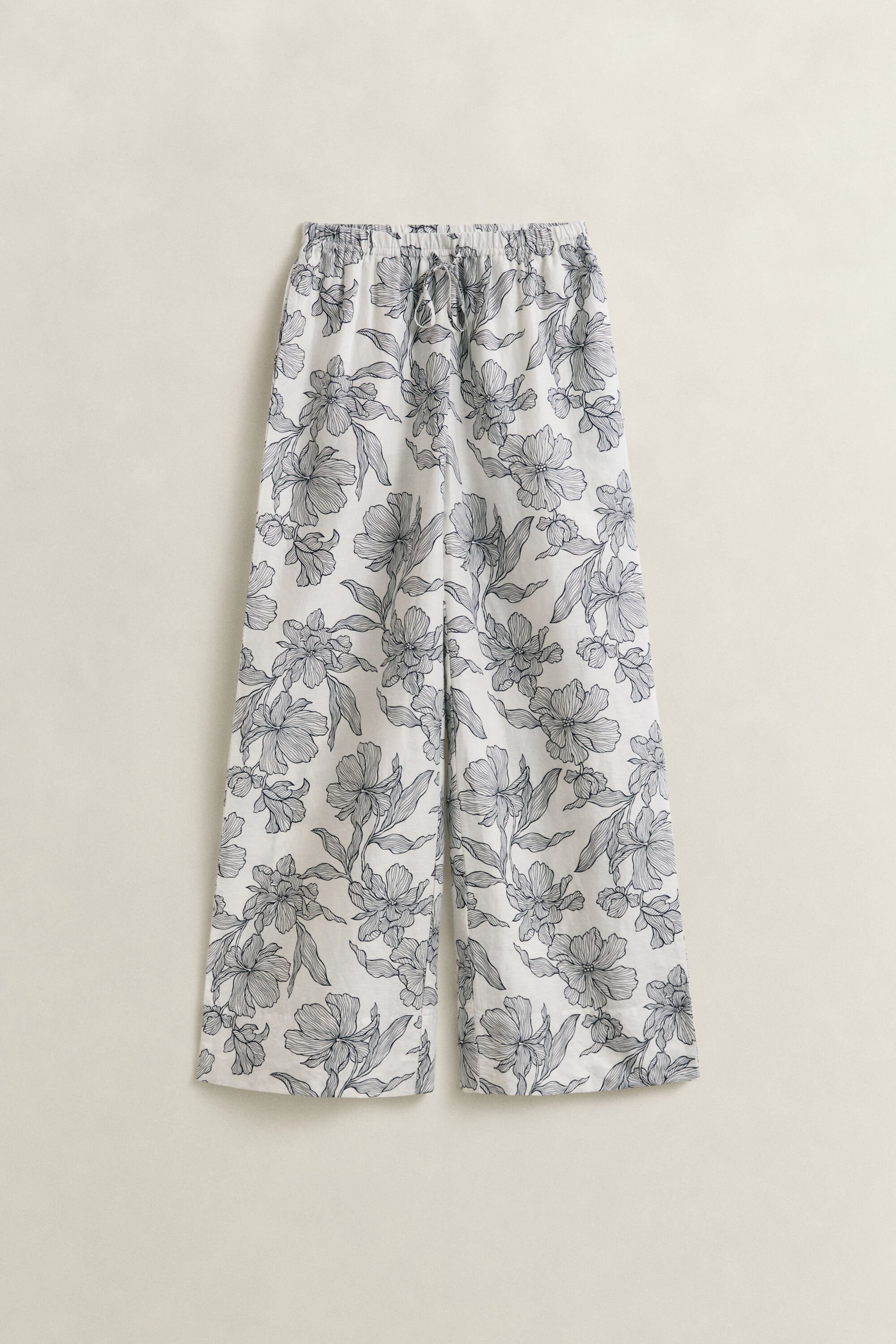 Pantalon en lin floral