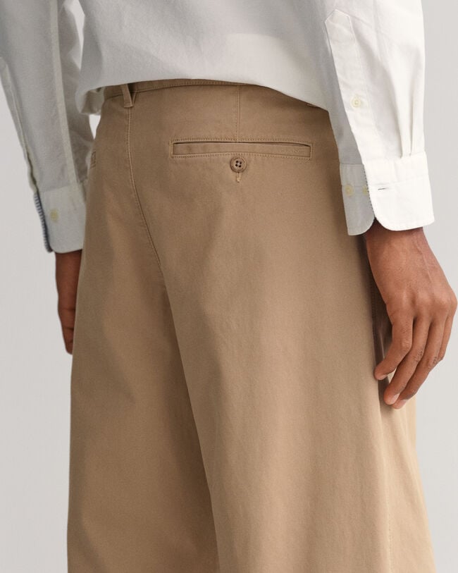 Pantalon chino relaxed fit plissé