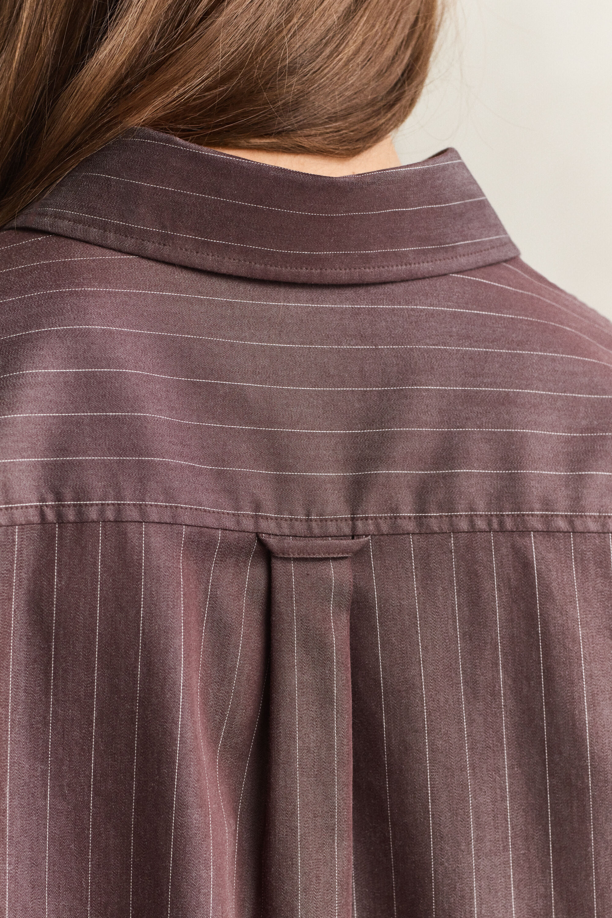 Chemise décontractée en popeline à rayures