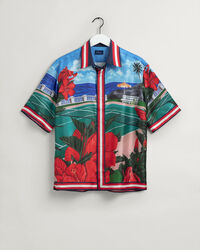 Regular Fit Scenery hemd met korte mouwen van zijde