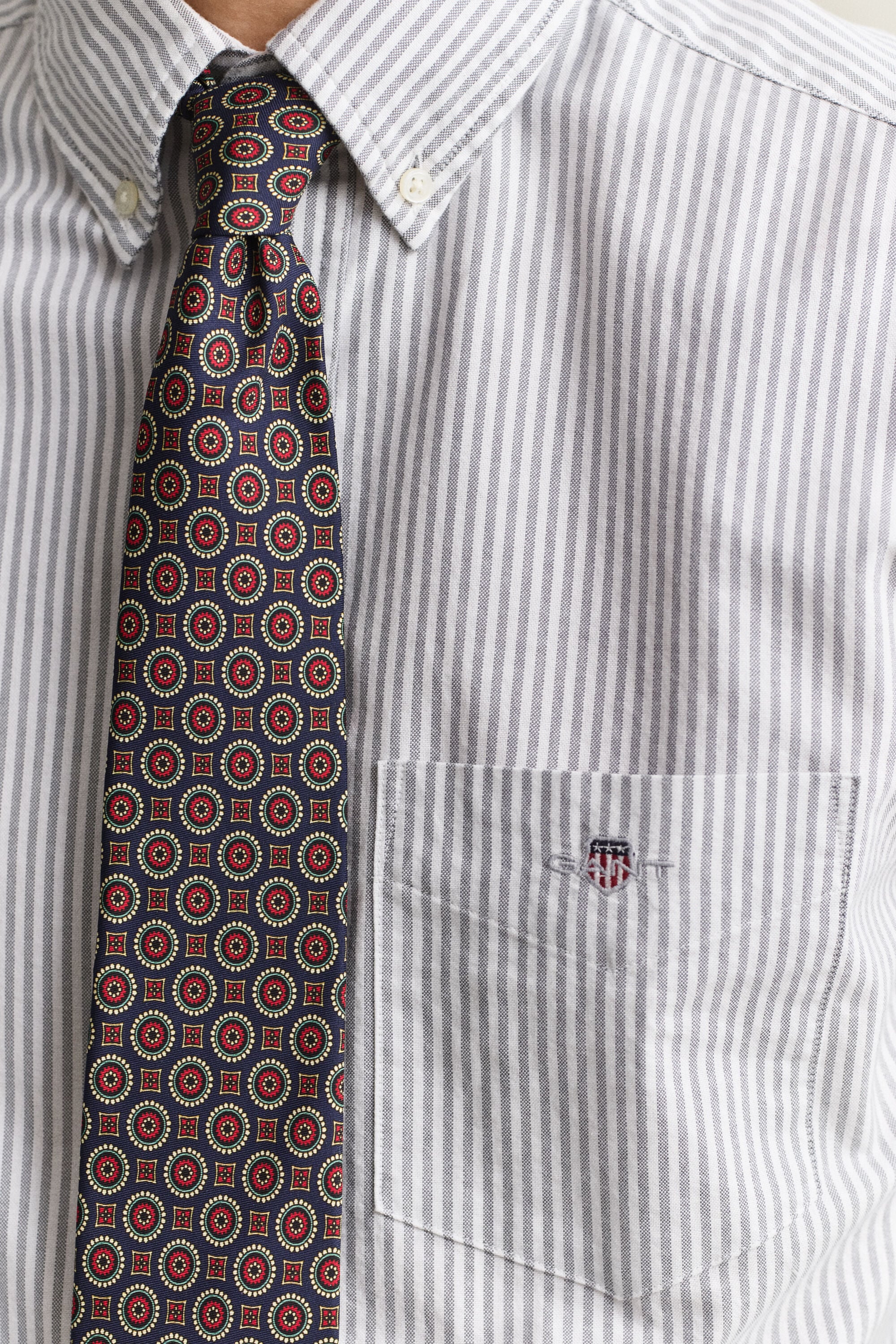 Chemise en coton Oxford classique à rayures Banker