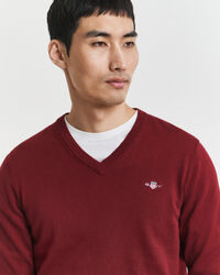 Pull col V en coton classique