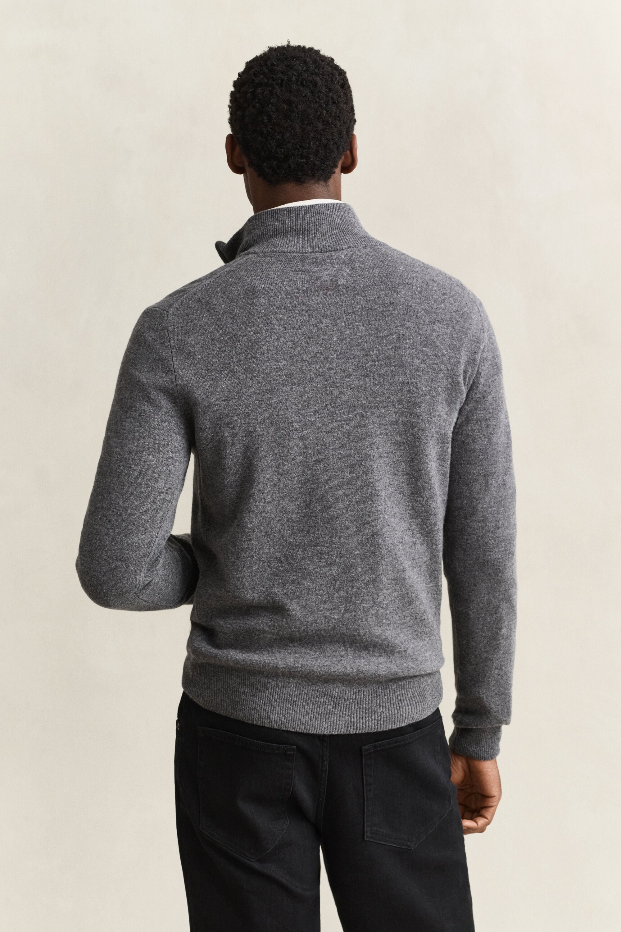 Pull à demi-zip en laine d’agneau