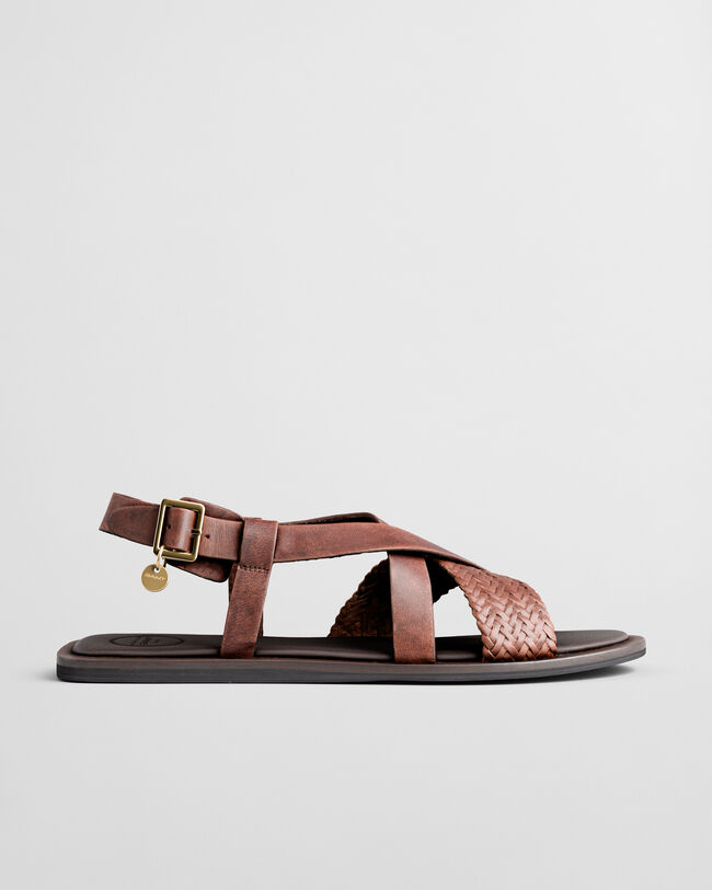 Sunlaz sandalen van gevlochten leer