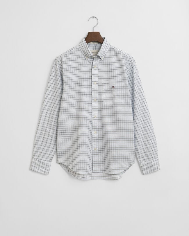 Chemise coupe regular en coton Oxford classique Tattersall