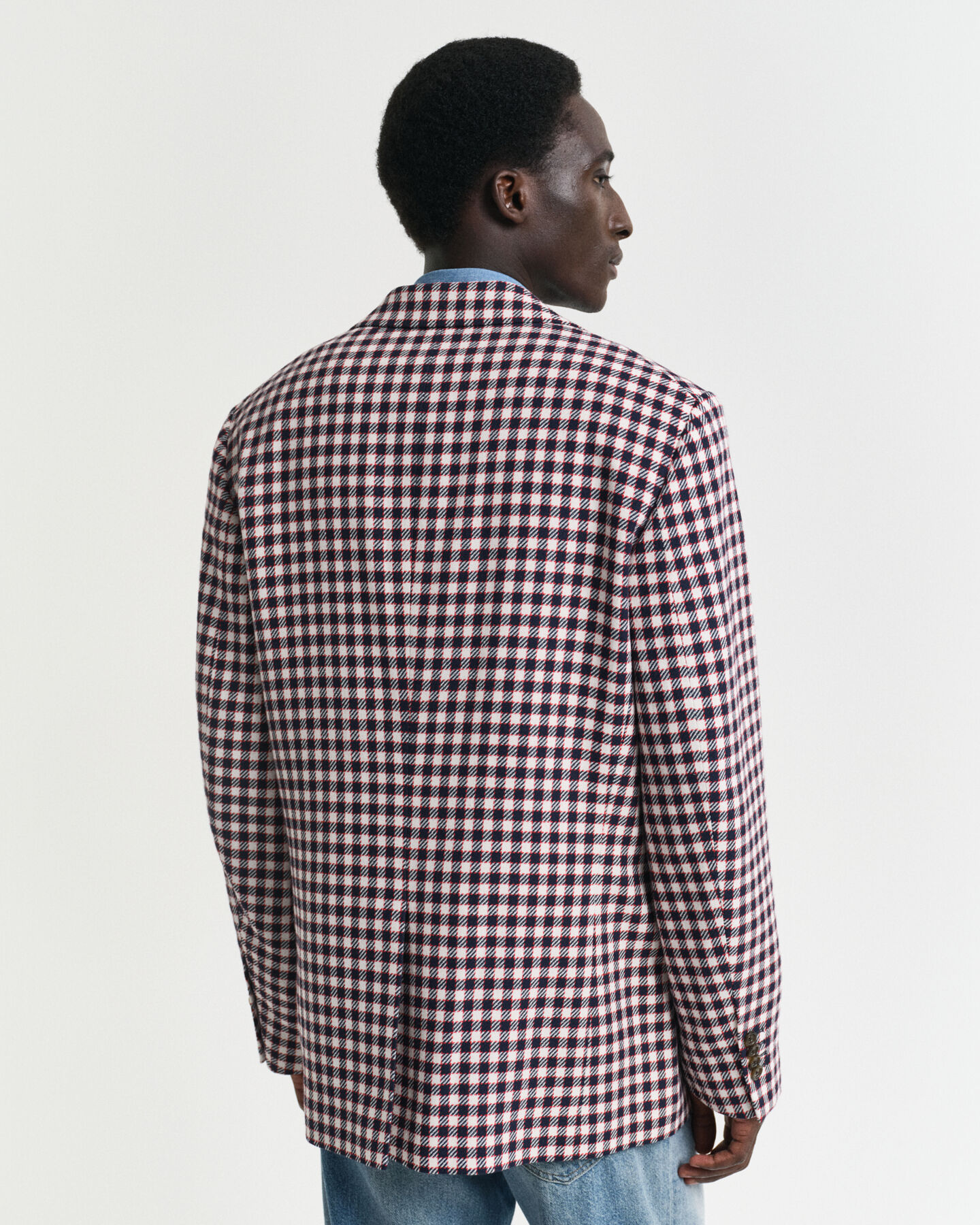 Regular Fit geruite blazer van katoenmix