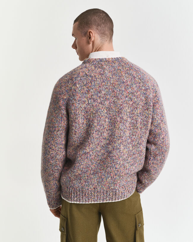 Pull col rond multicolore