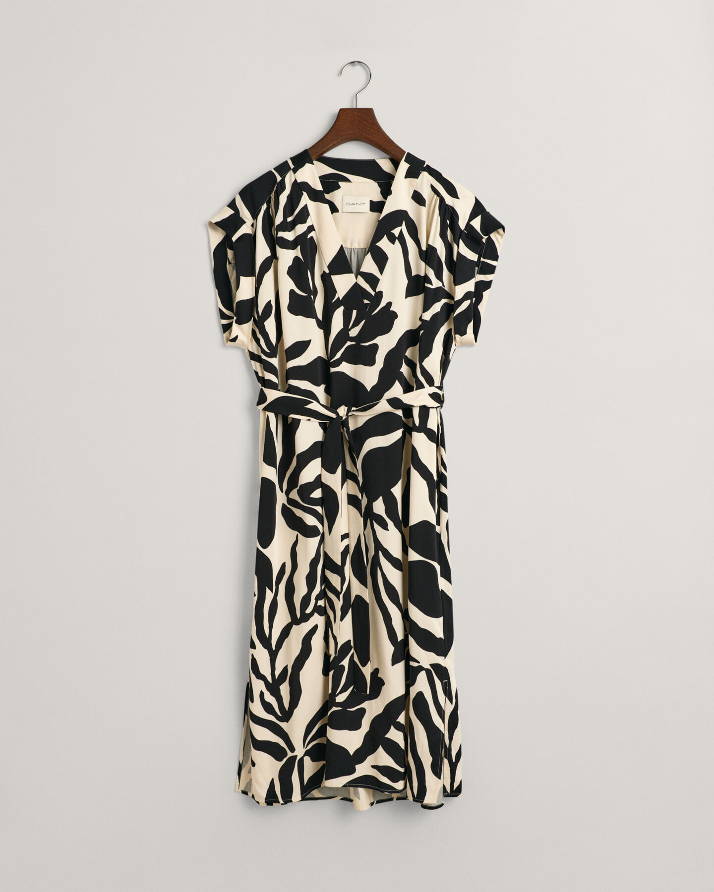 Palm Print jurk met korte mouwen