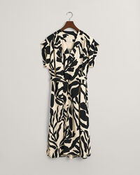 Palm Print jurk met korte mouwen