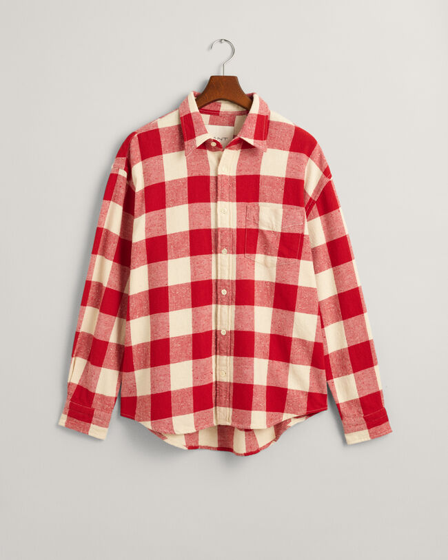 Oversized Buffalo Checked hemd met textuur