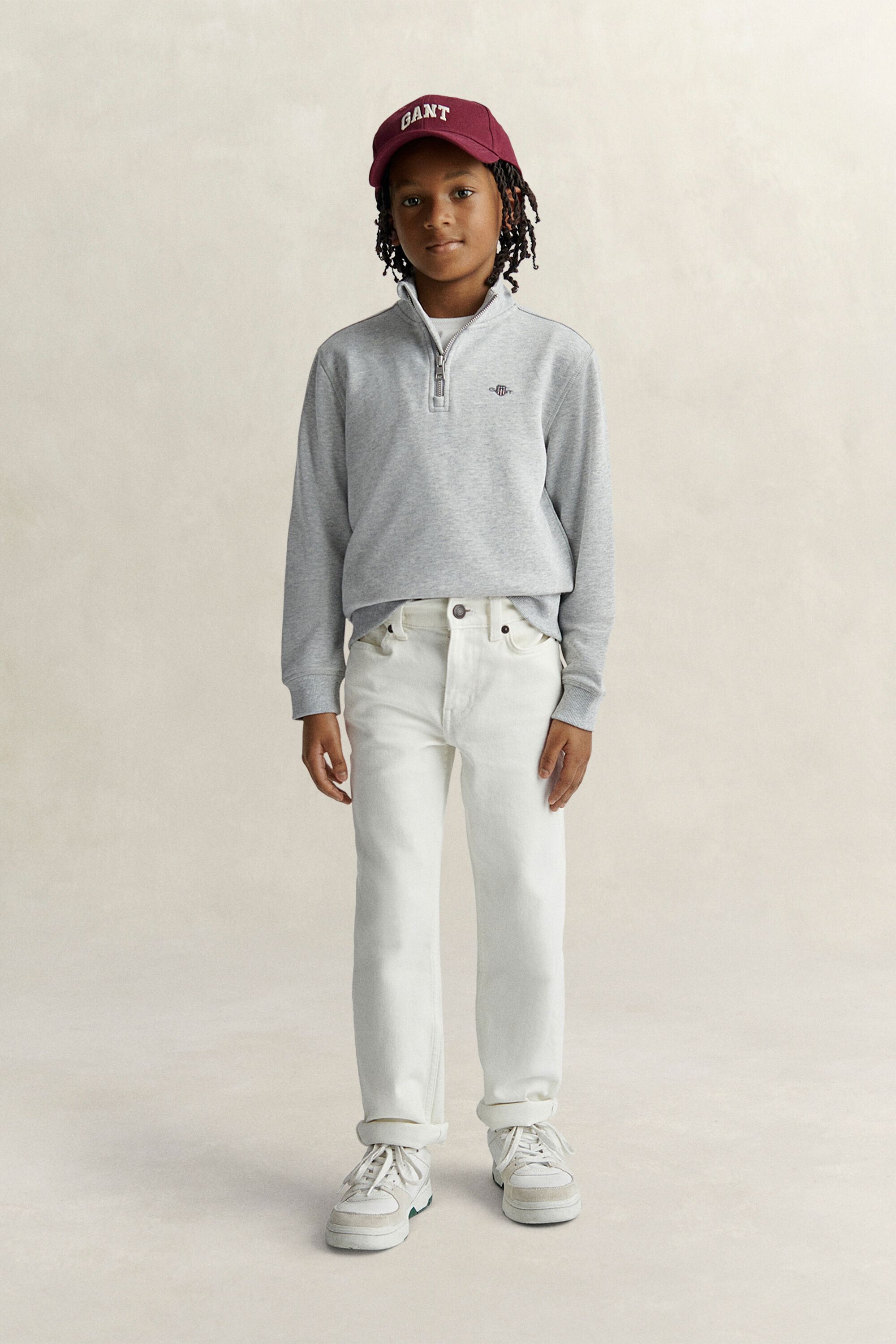 Sweat-shirt à demi-zip avec écusson Ado Garçon