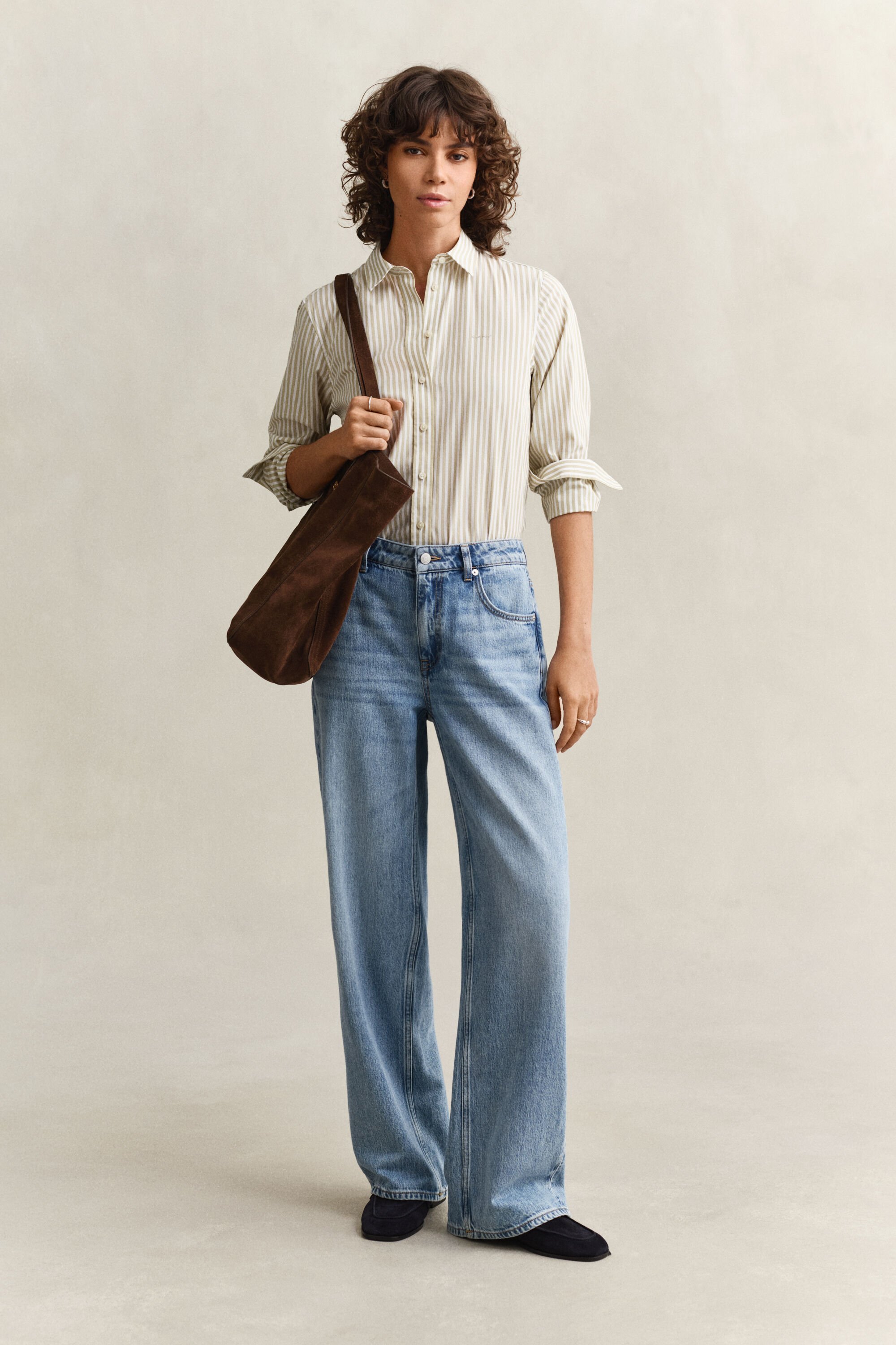 Chemise coupe regular en popeline à rayures classique